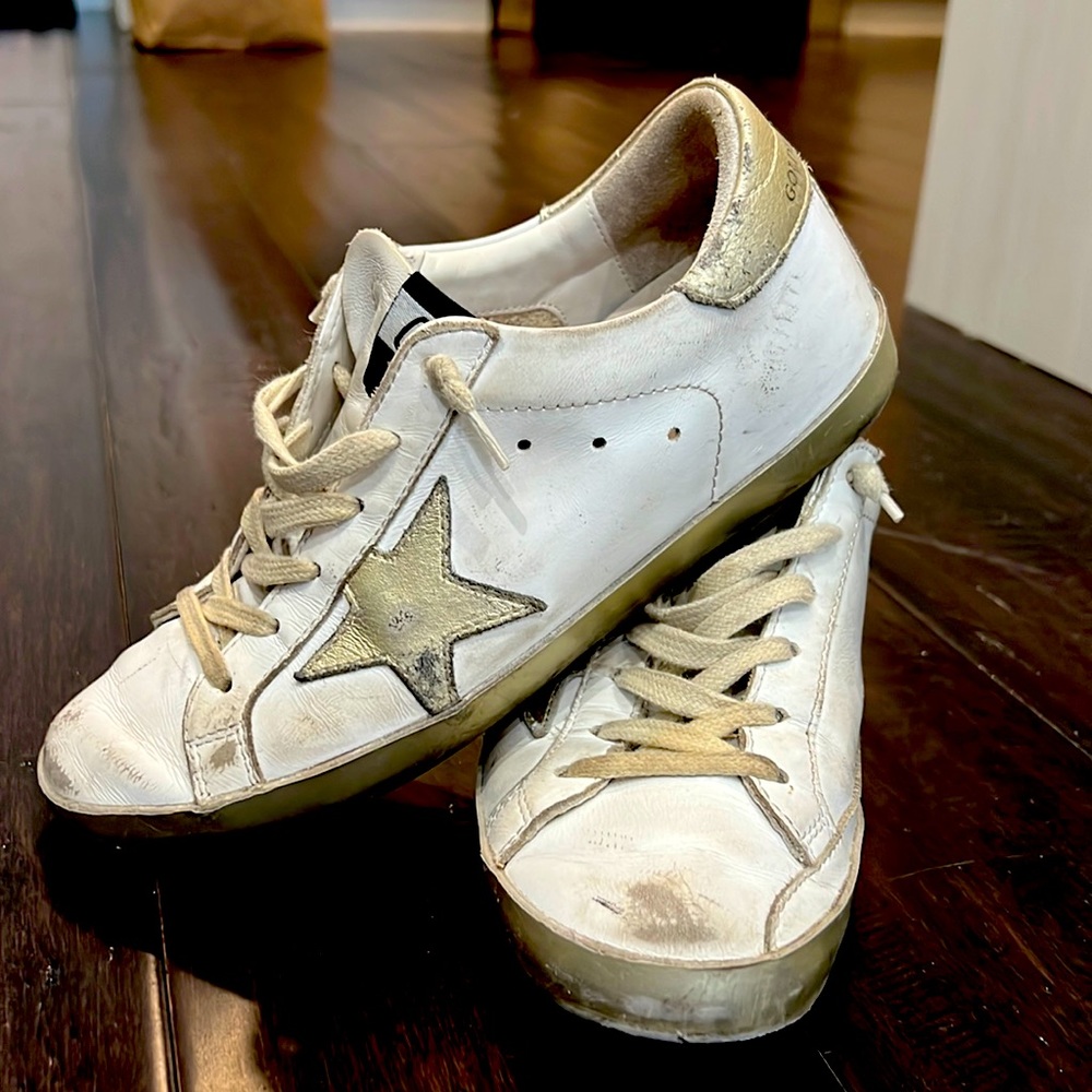 Golden Goose White and Gold Super Star